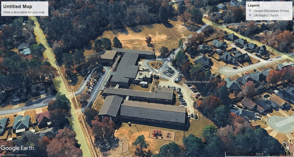 Gentian Elementary School via Google Earth